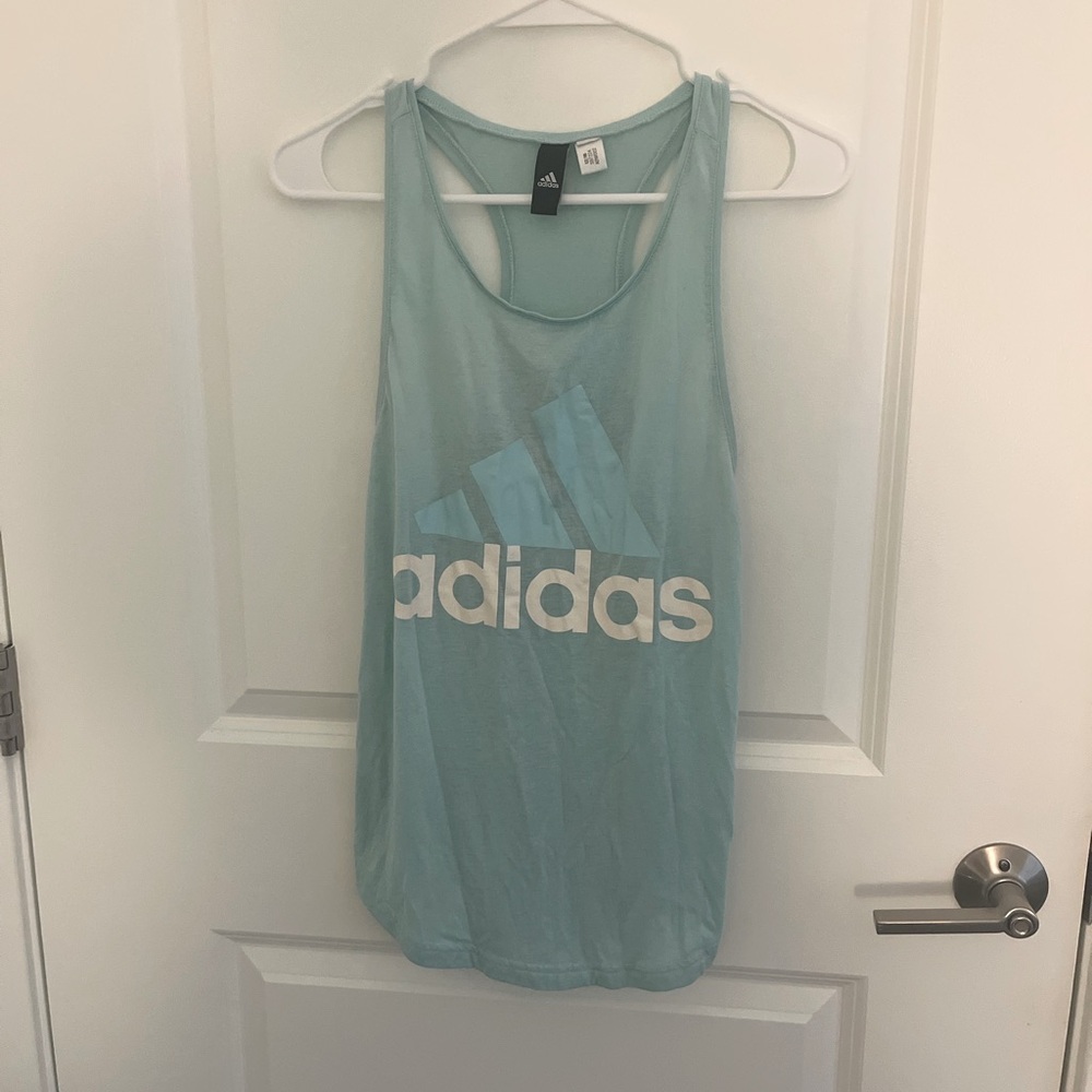 Adidas light blue tank top